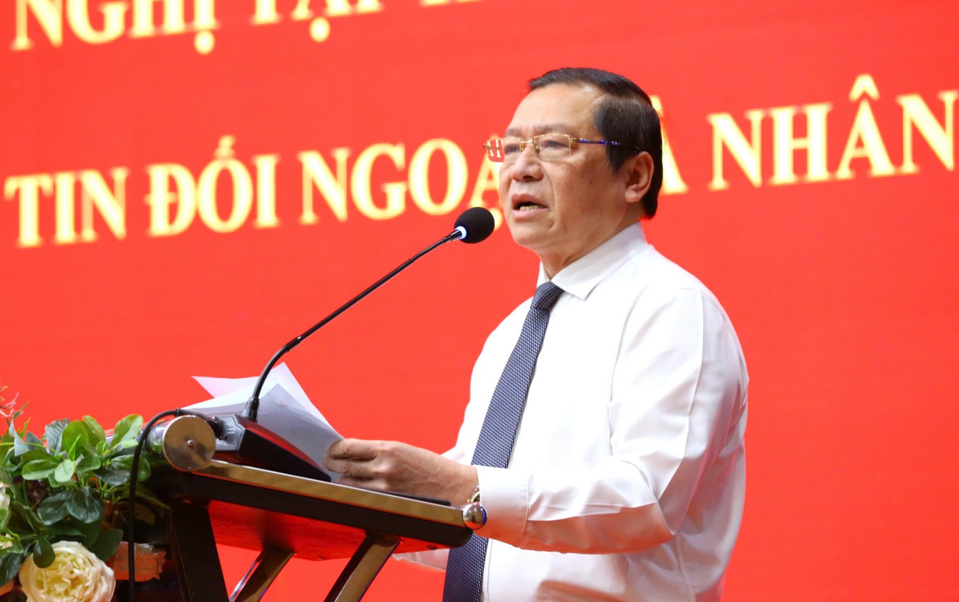 Ủy vi&ecirc;n Trung ương Đảng, Ph&oacute; Trưởng Ban Thường trực Ban Tuy&ecirc;n gi&aacute;o Trung ương Lại Xu&acirc;n M&ocirc;n ph&aacute;t biểu chỉ đạo Hội nghị - Ảnh: BTC